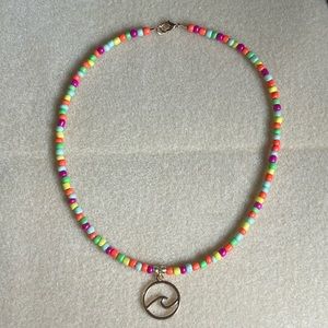 *2 for $30* Mutlicolored Beaded Ocean Wave Charm Necklace